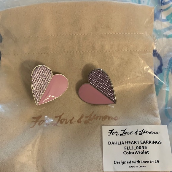For love and lemons dahlia heart earring clip ons - Picture 3 of 4